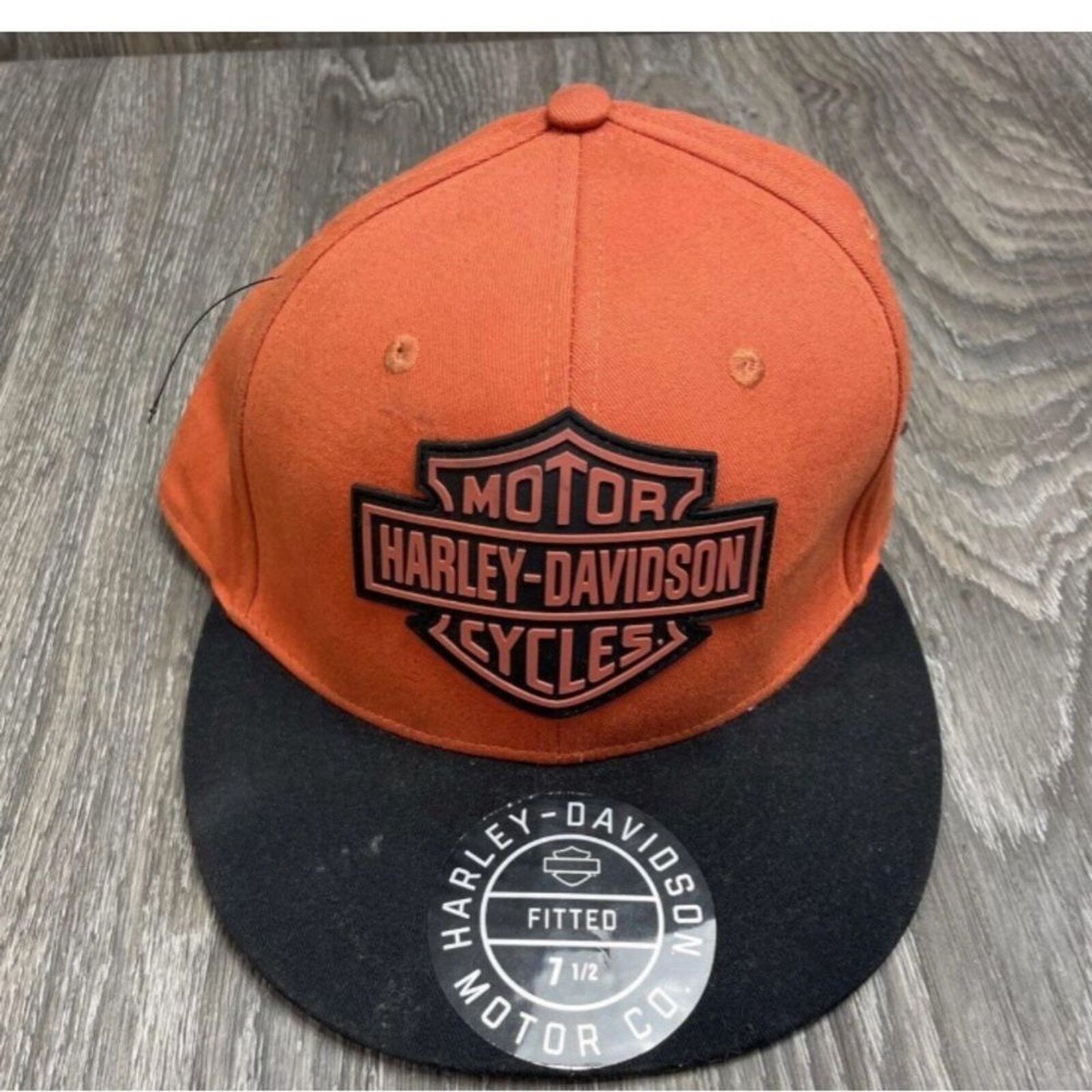 Harley Davidson Black/orange Hat - Size Xl - image 1