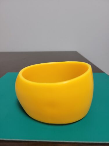 Vintage Bangle Bracelet Asymmetrical Canary Yello… - image 1