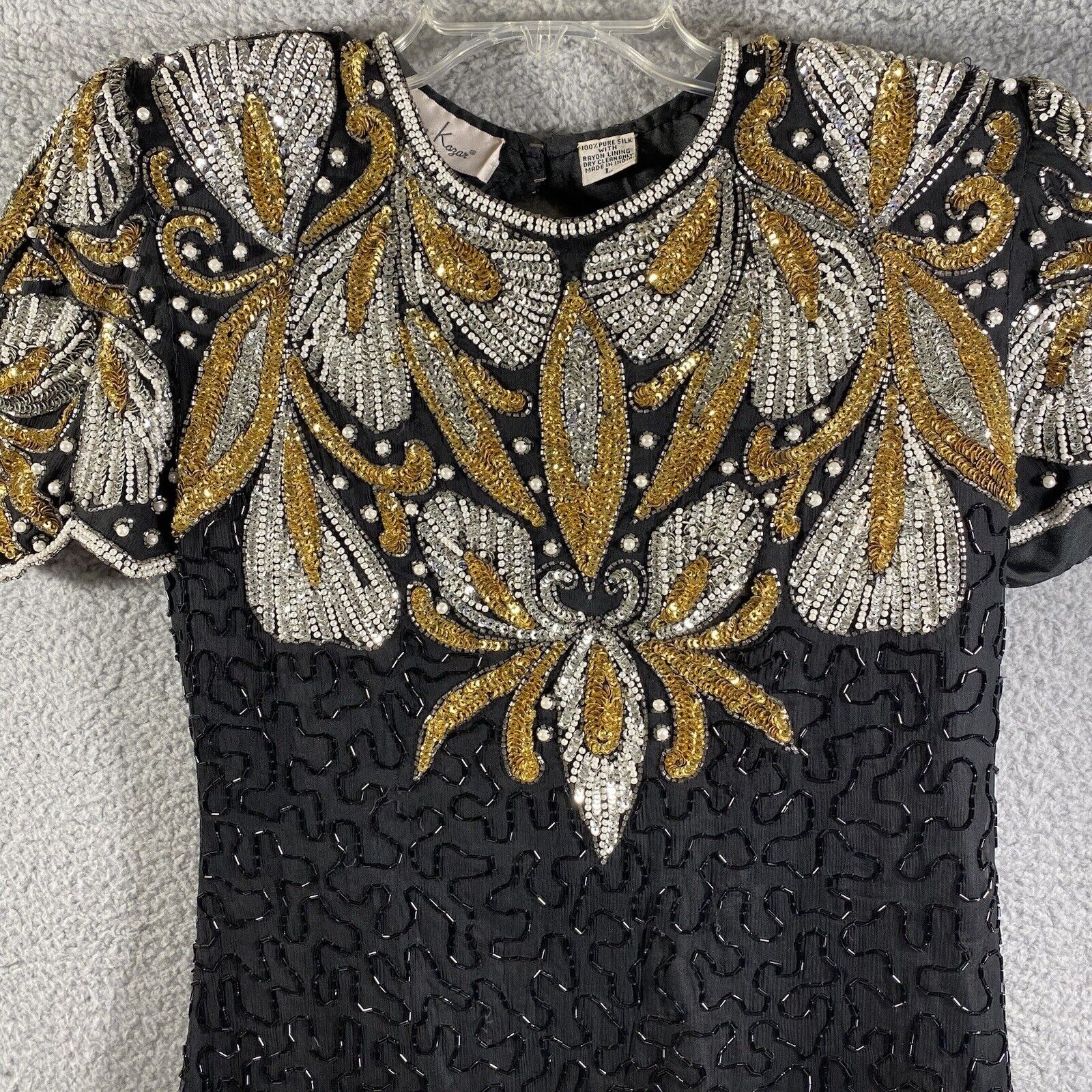 Vintage Laurence Kazar Beaded & Sequins Dress Wom… - image 5