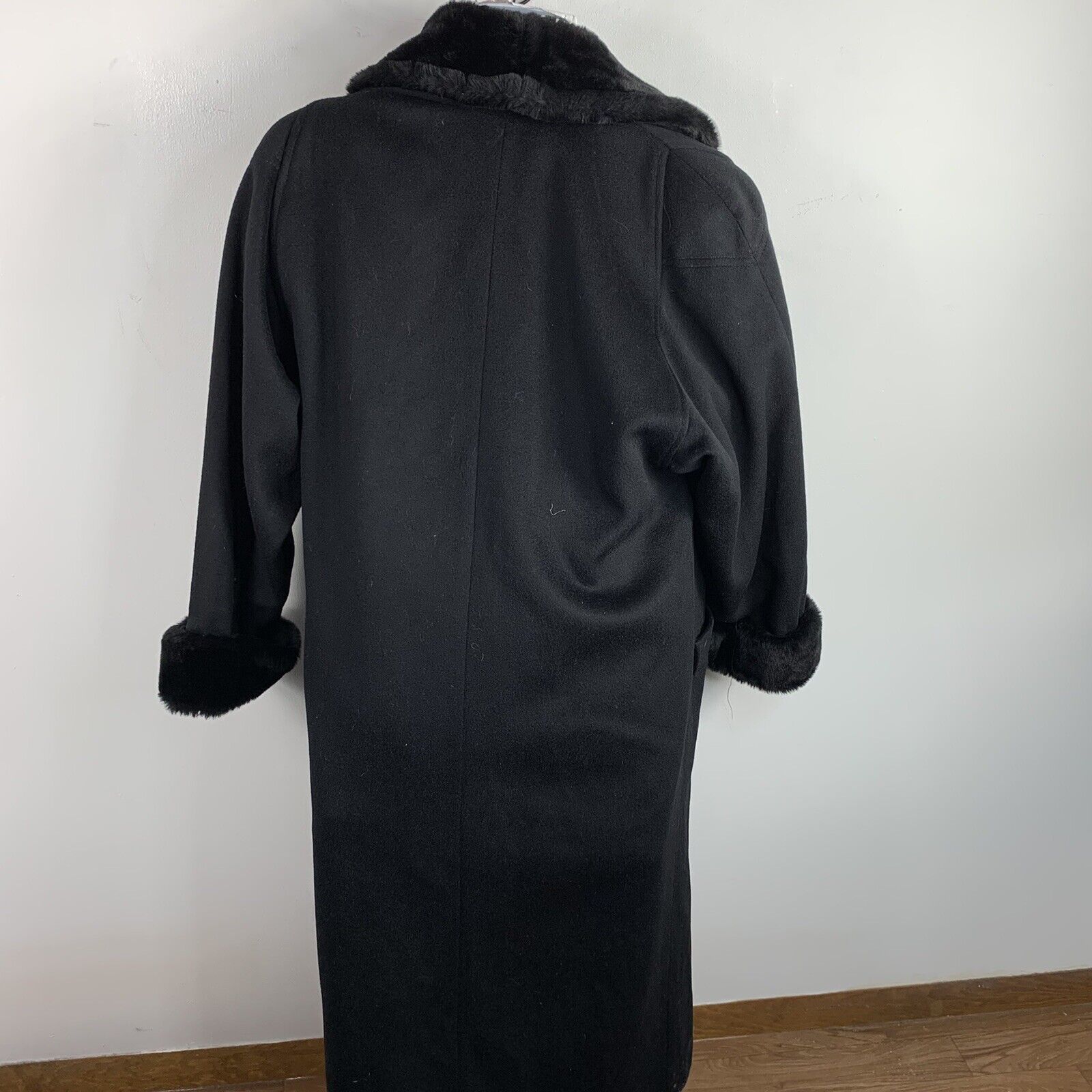 Vtg Steve By Searle Women Coat Sz 12 Black Long B… - image 9