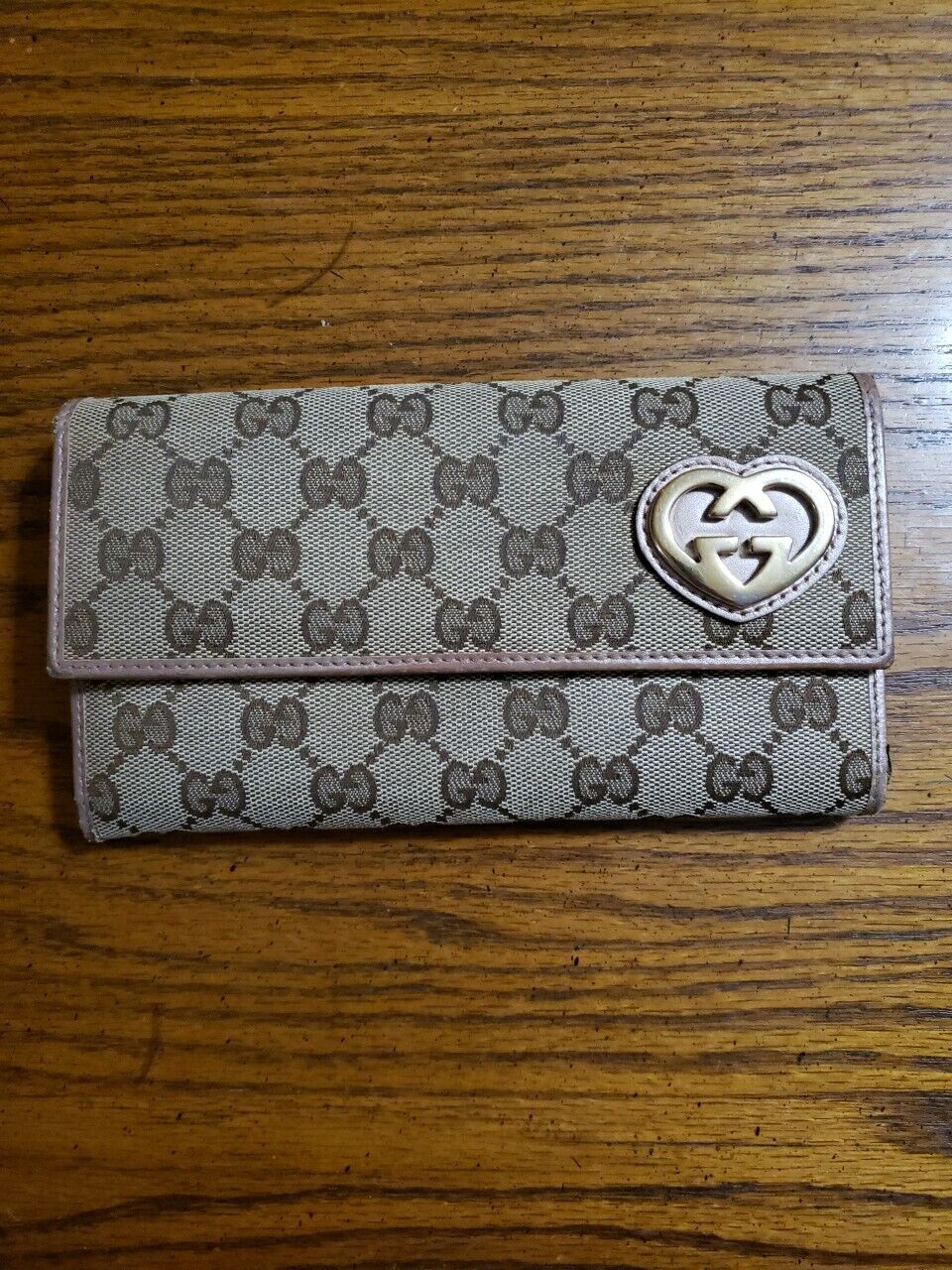 Gucci Wallet Monogram GG Beige Lovely Heart Long … - image 1