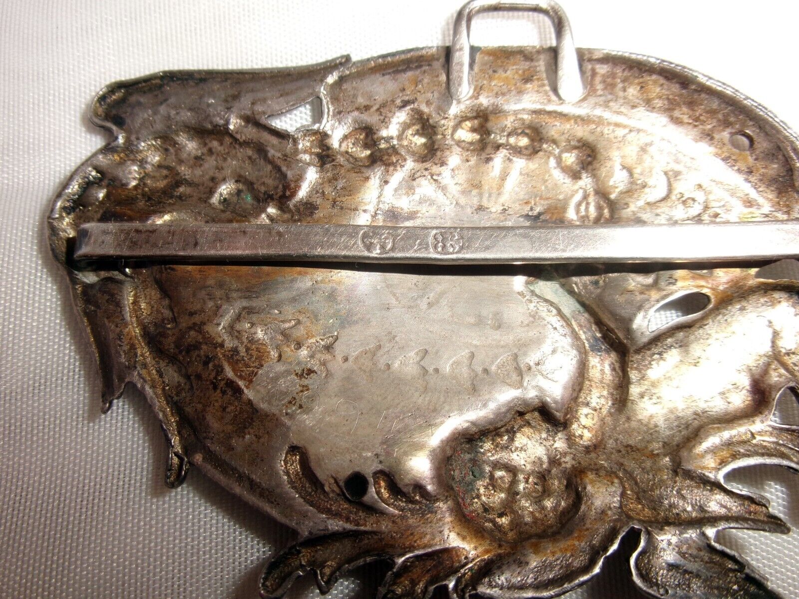 Stunning Victorian antique repousse Angel & Eagle… - image 4