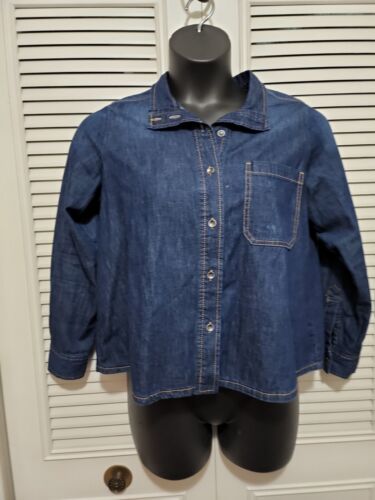 Women's Soft Surroundings Dark Chambray  Button D… - image 1