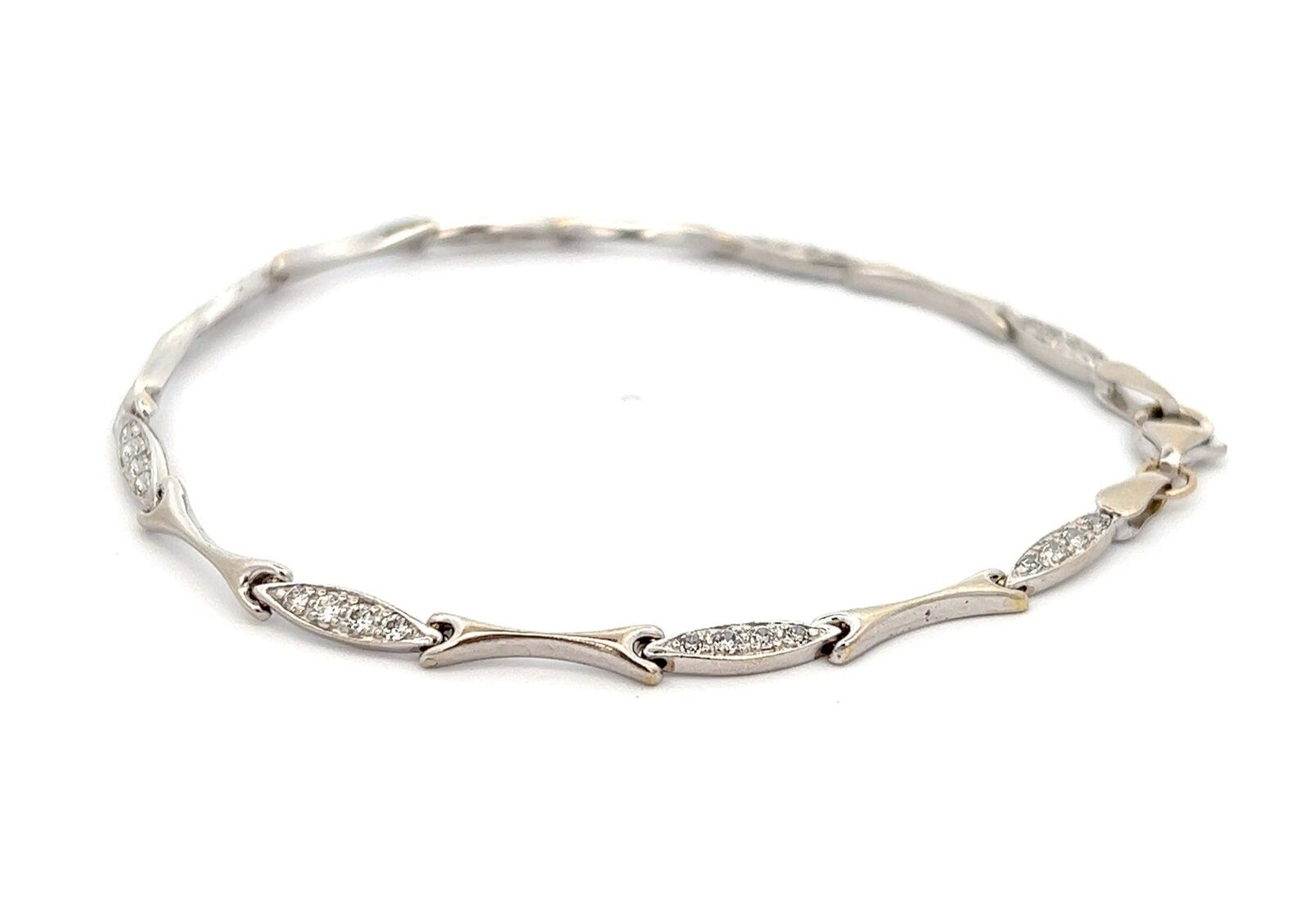 9ct White Gold Cubic Zirconia Bracelet - image 5