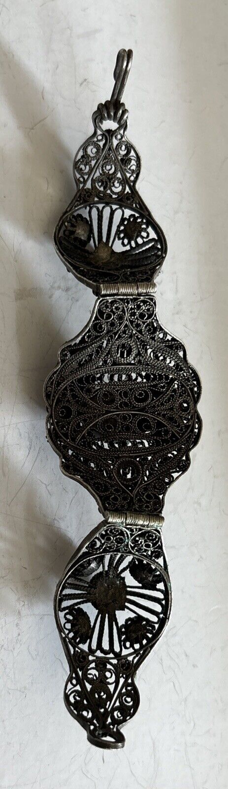 Nice Antique Victorian 19thc Silver Filigree Cora… - image 15