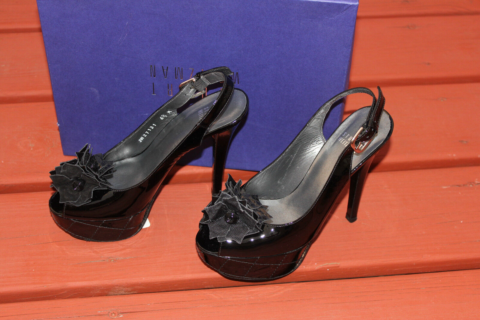 STUART WEITZMAN KIMBOW BLACK PATENT #6.5 $375 - image 7