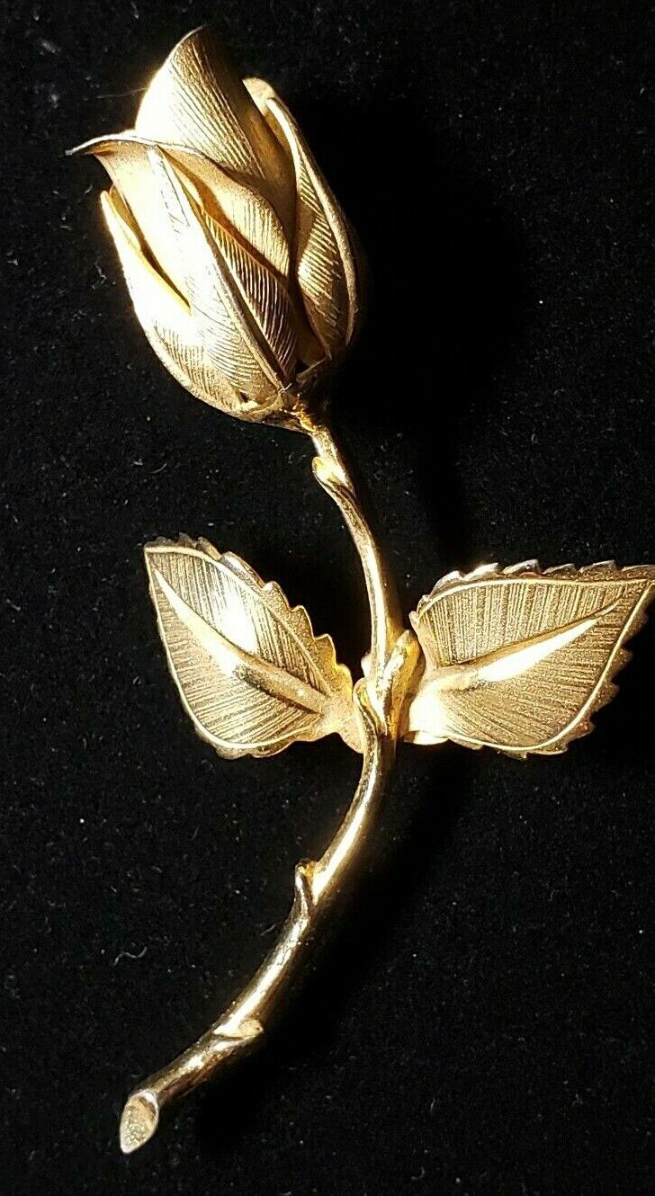 Vtg d-PARURE GIOVANNI Shinning Rose Bud and Leaf … - image 2