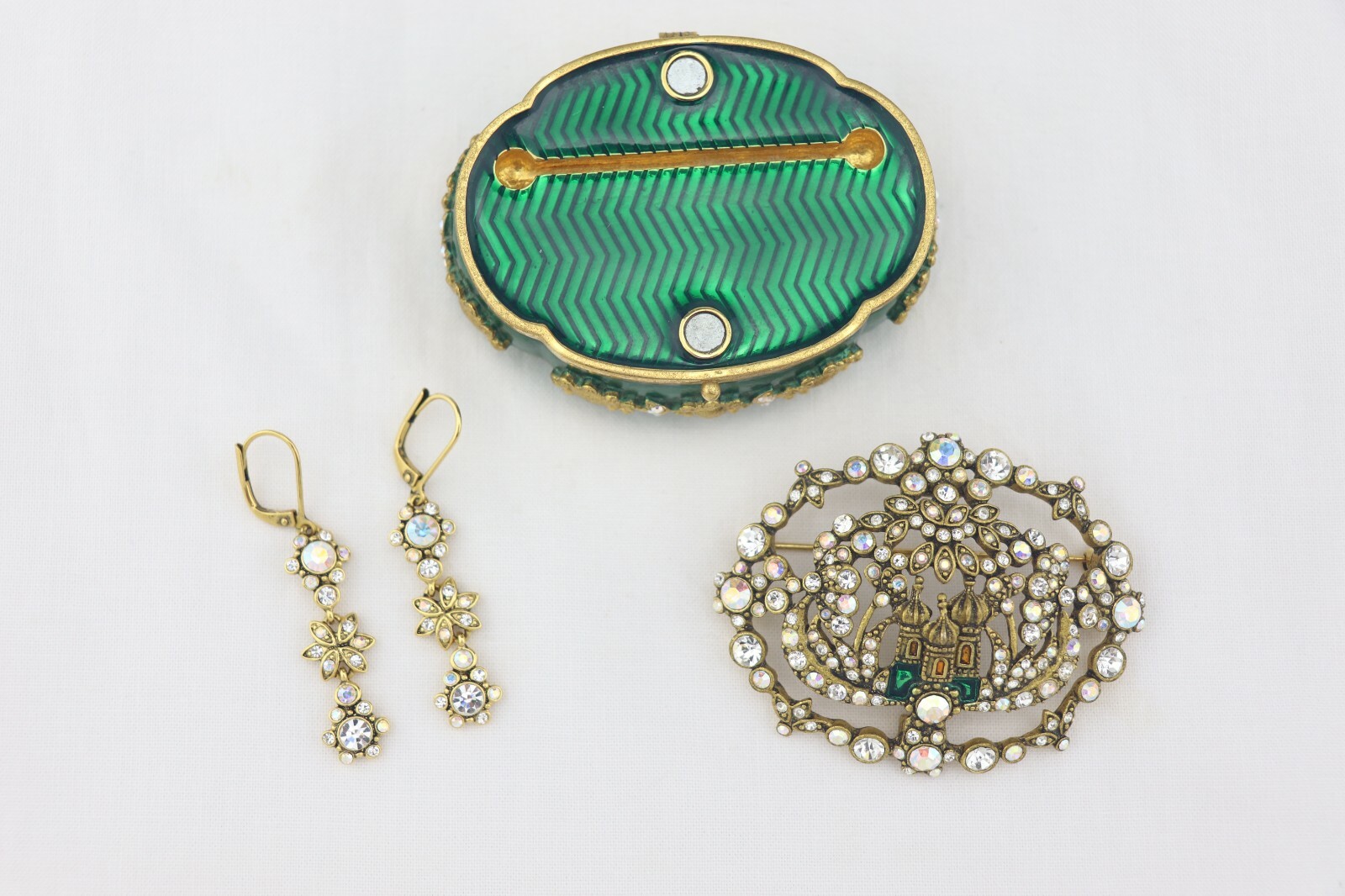 JOAN RIVERS Trinket Box w/ BROOCH & EARRINGS Comp… - image 8