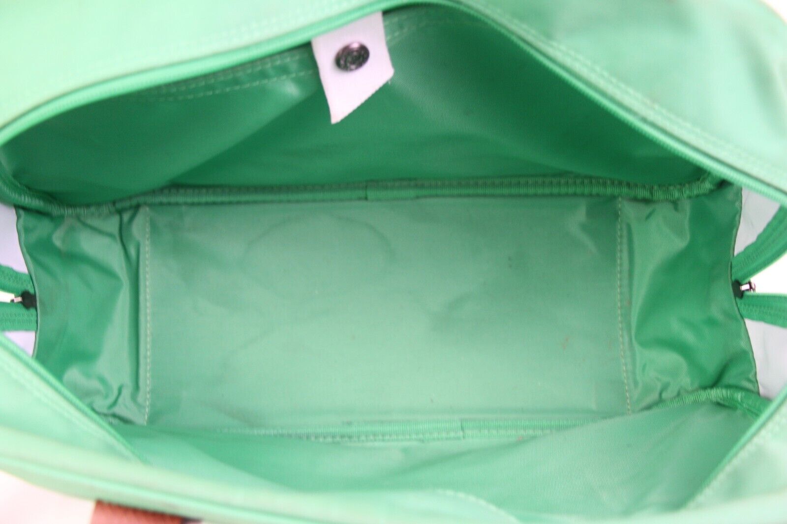 Longchamp GREEN CANVAS BROWN LEATHER ZIP AROUND T… - image 7