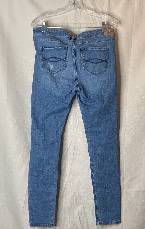 abercrombie and fitch distressed skinny jeans 10R - image 2