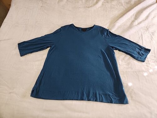 J Jill Wearever Collection Large Top Teal Blue 3/… - image 1