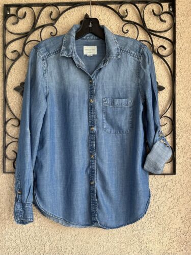 American Eagle chambray button up shirt - size sm… - image 1