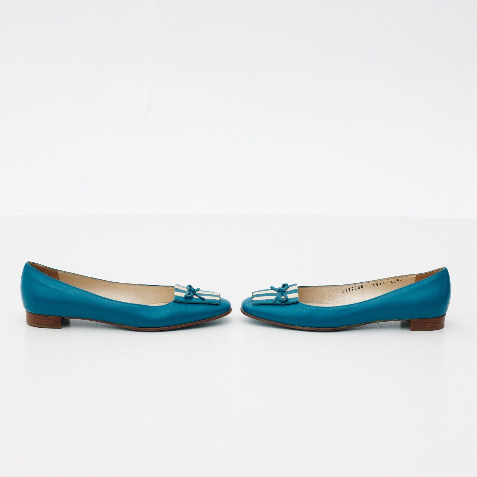 Salvatore Ferragamo Blue Leather Flats Size US 6.… - image 3