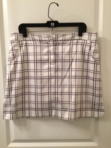 Womens Skort-IZOD-purple/white/black plaid stretch