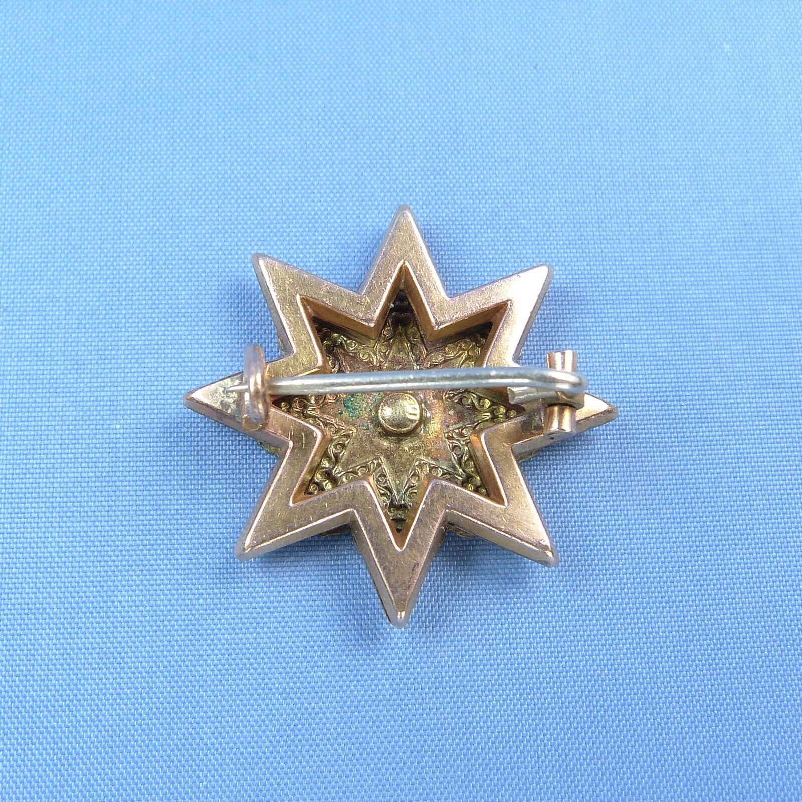 Victorian Gold Filled Two Tones Star Brooch / Ant… - image 3