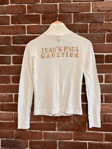 Vintage 90s Jean Paul Gaultier Big Logo Zip Knit … - image 1