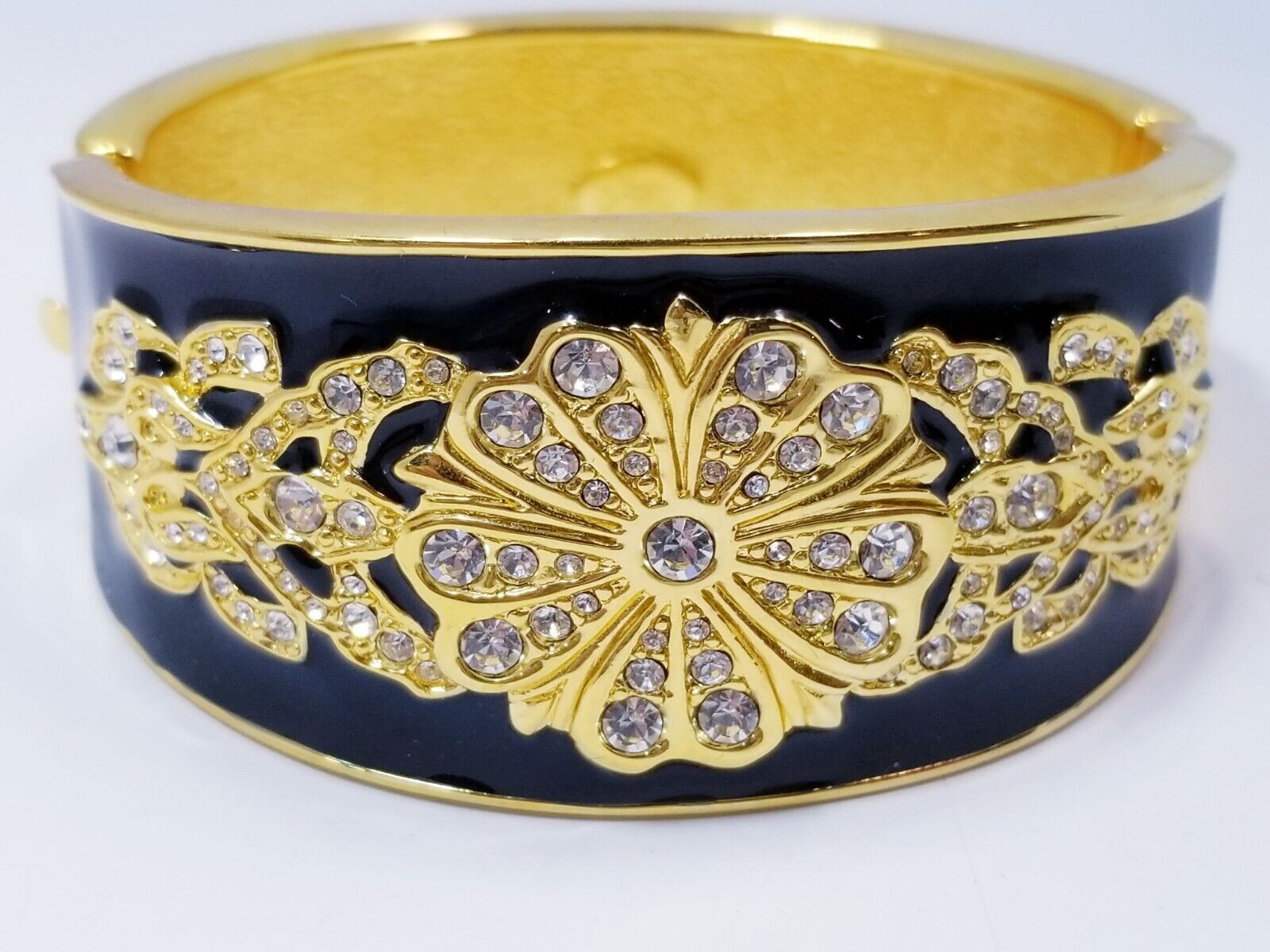 Joan Rivers Crystal & Blue Enamel Bangle Bracelet… - image 3