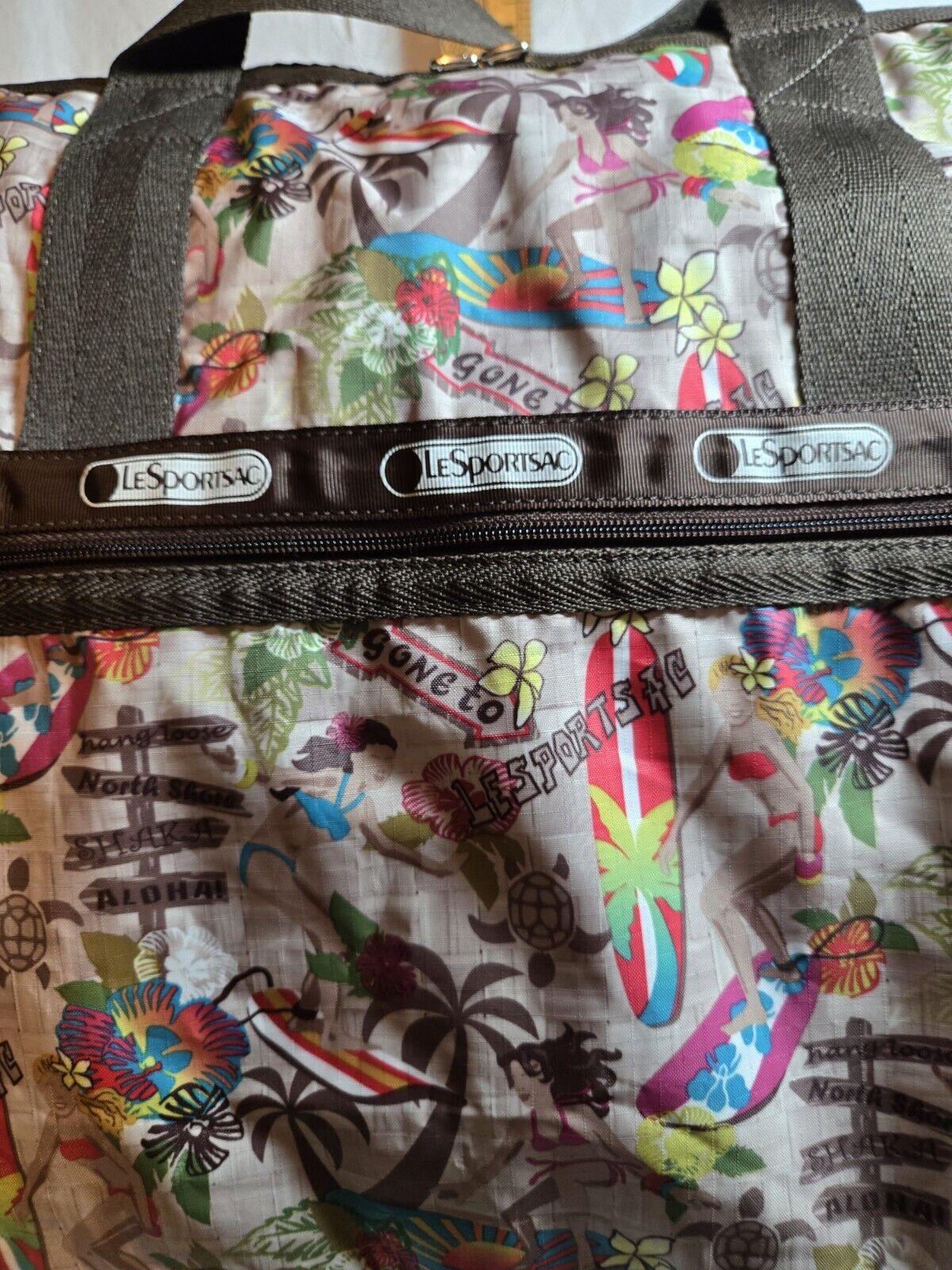 LeSportsac Weekender Travel Bag Hawaiian Stamps - image 4