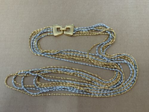 Vintage Crown Trifari Gold/silver Tone Necklace - image 1