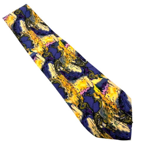 J Garcia Neck Tie Silk Watercolor Collection blue… - image 1