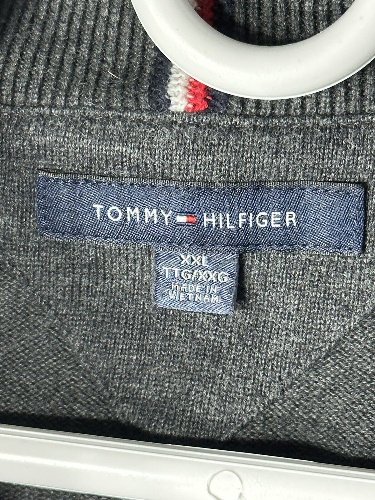 Tommy Hilfiger Sweater Mens 2XL Gray Casual Quart… - image 2