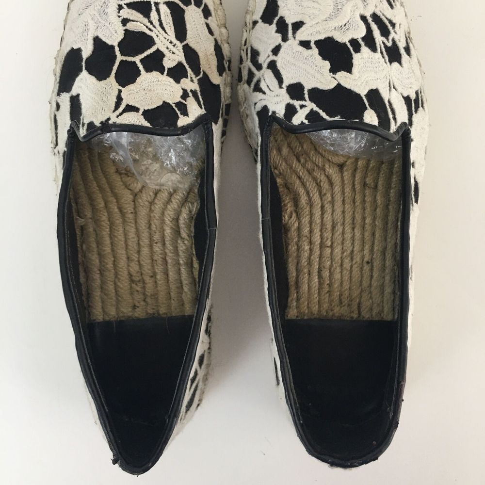 Cole Haan Palermo Espadrille Black and White Lace… - image 5