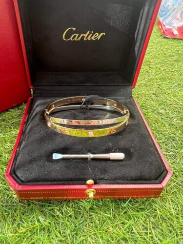 Cartier Love DOUBLE Bracelet 18k White and Rose Go