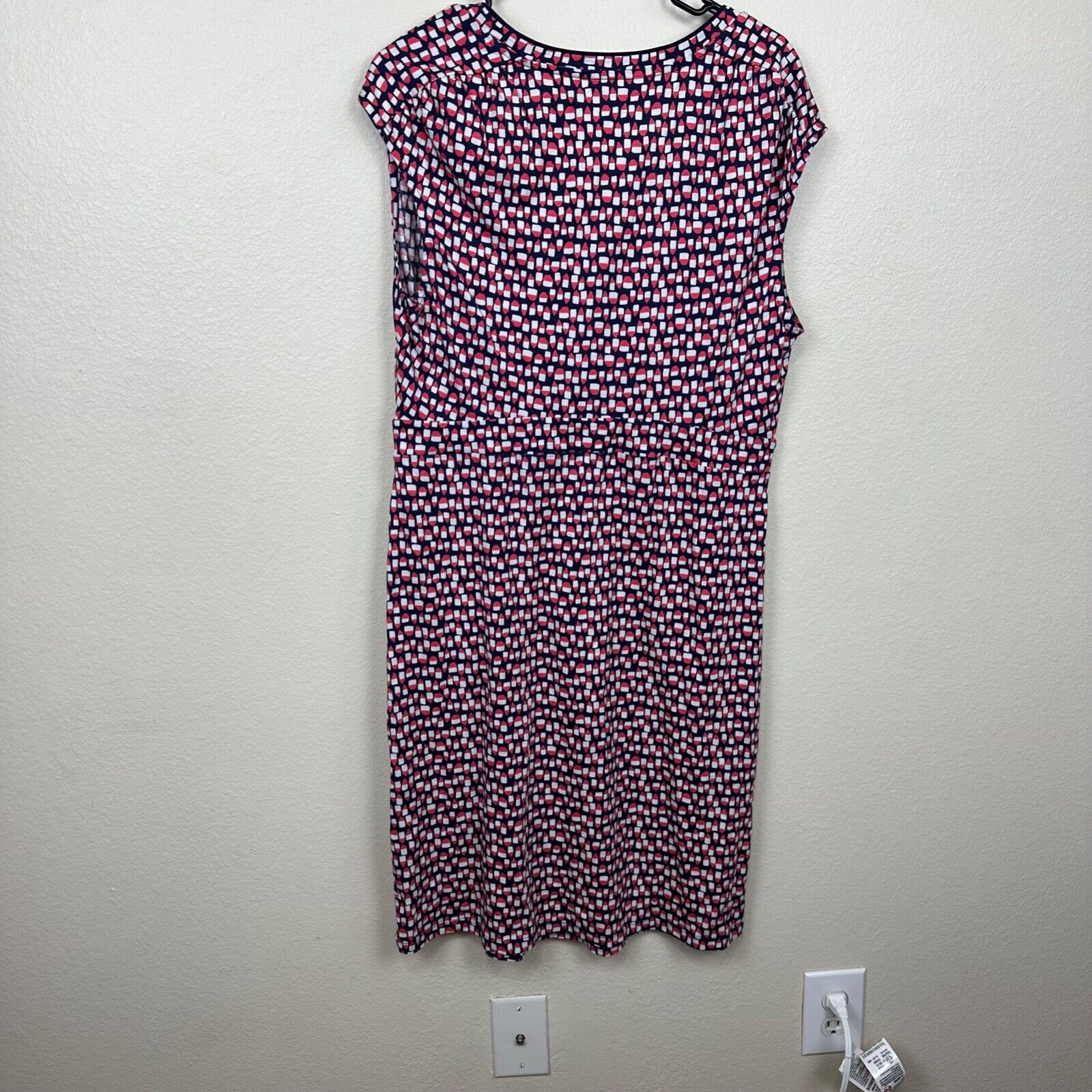 Boden Weekend Jersey Knit Dress US 14 R Pink Navy… - image 6