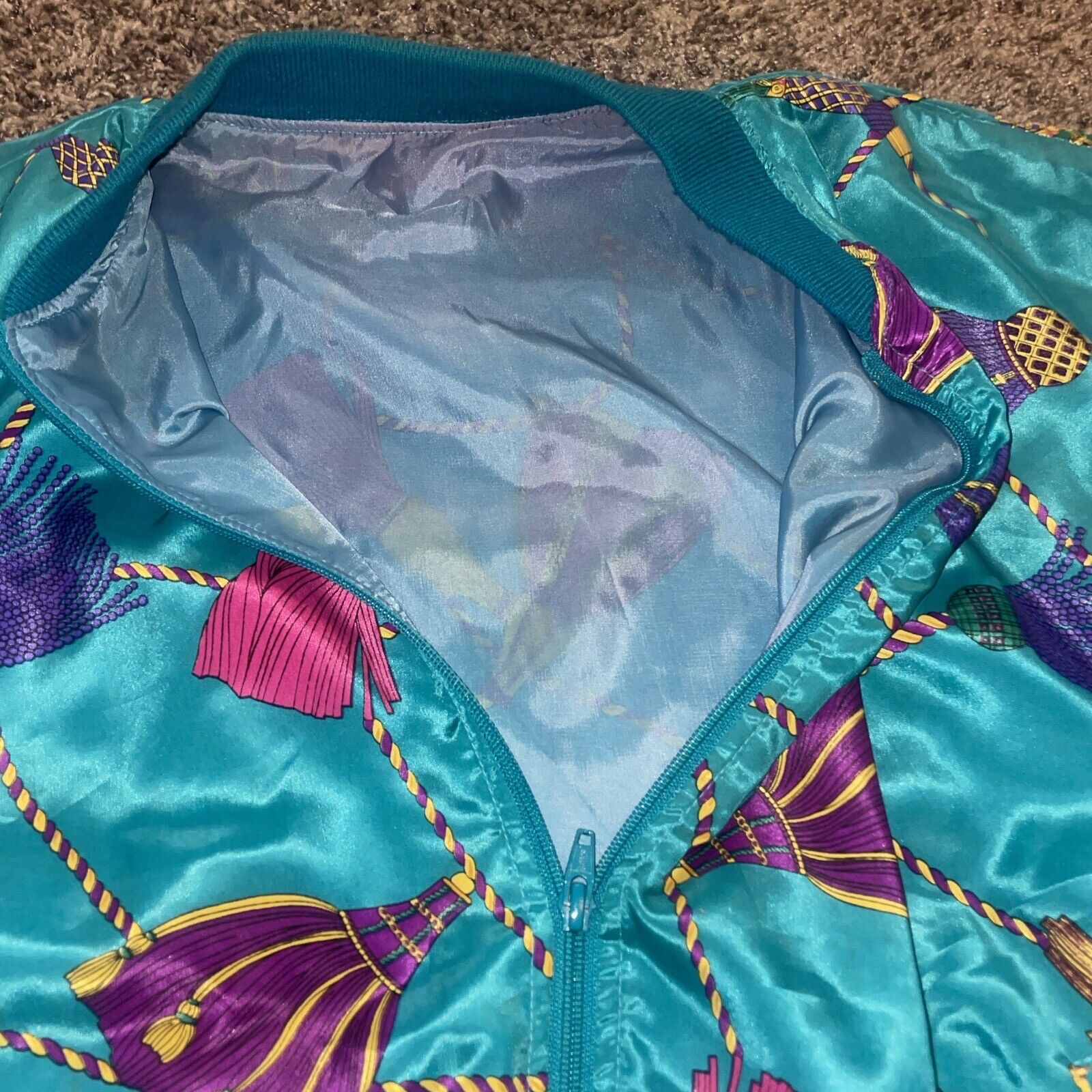 Vintage Retro Bomber Jacket Windbreaker Baroque B… - image 4