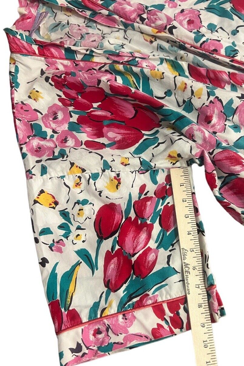 Pink Tulip Rose Floral Print Robe Boho Beach Cove… - image 6