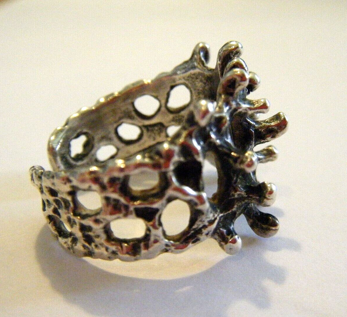 Vintage 60s - 70s Sterling Silver Brutalist Moder… - image 4