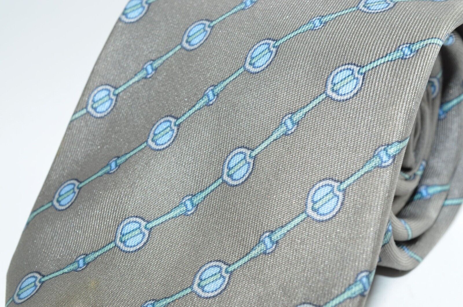 Hermes Tie Regular Whole Pattern 7061 TA Gray Soi… - image 11