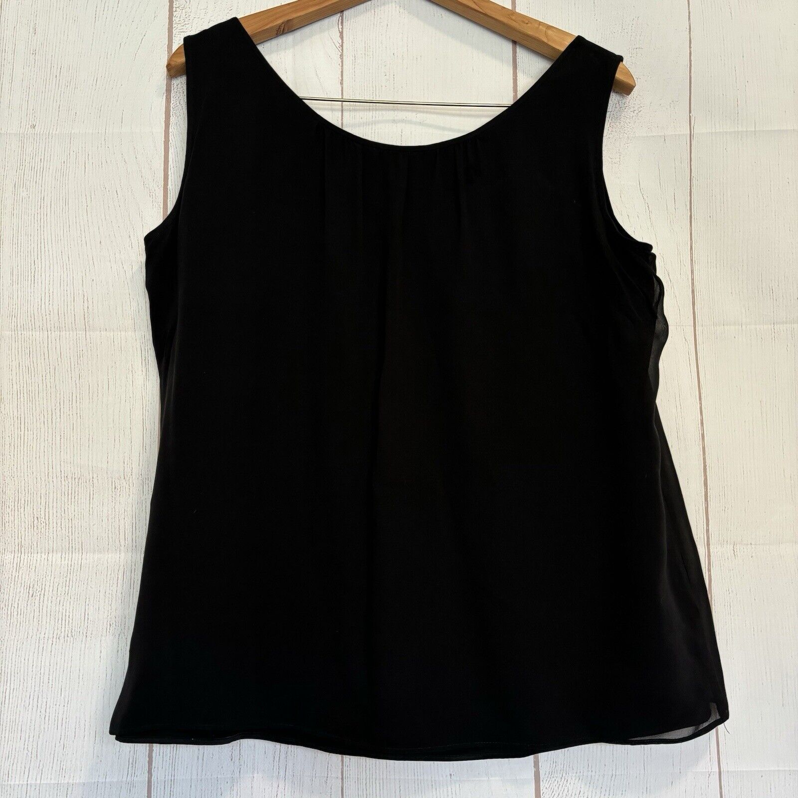 St John Shirt Women Medium Black Silk Shell Tank … - image 2