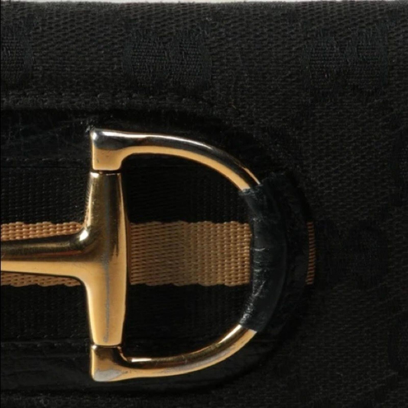 GUCCI Women's Vintage Black Canvas Horsebit Monog… - image 3