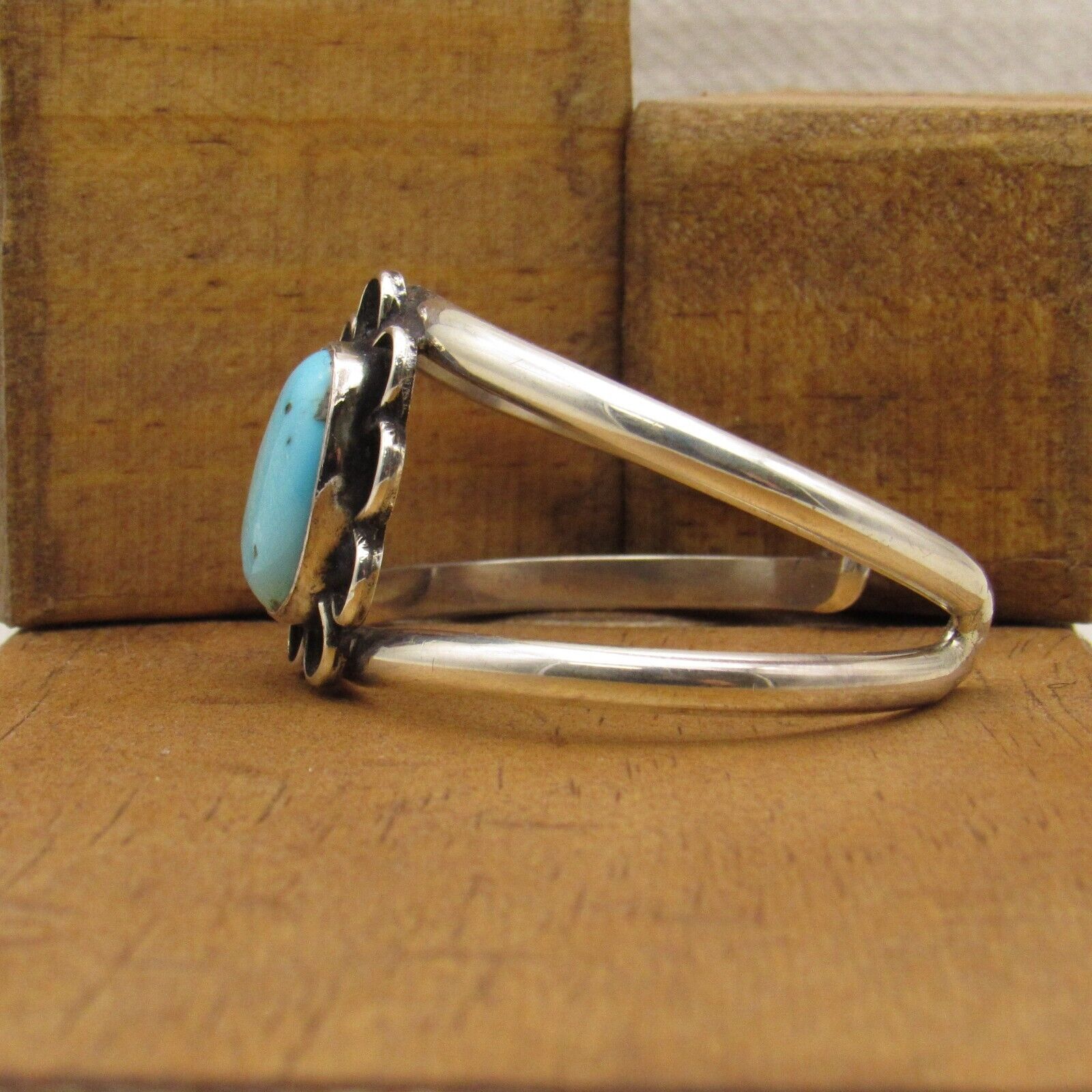 Southwest Sterling Silver and Turquoise Cuff Brac… - image 3