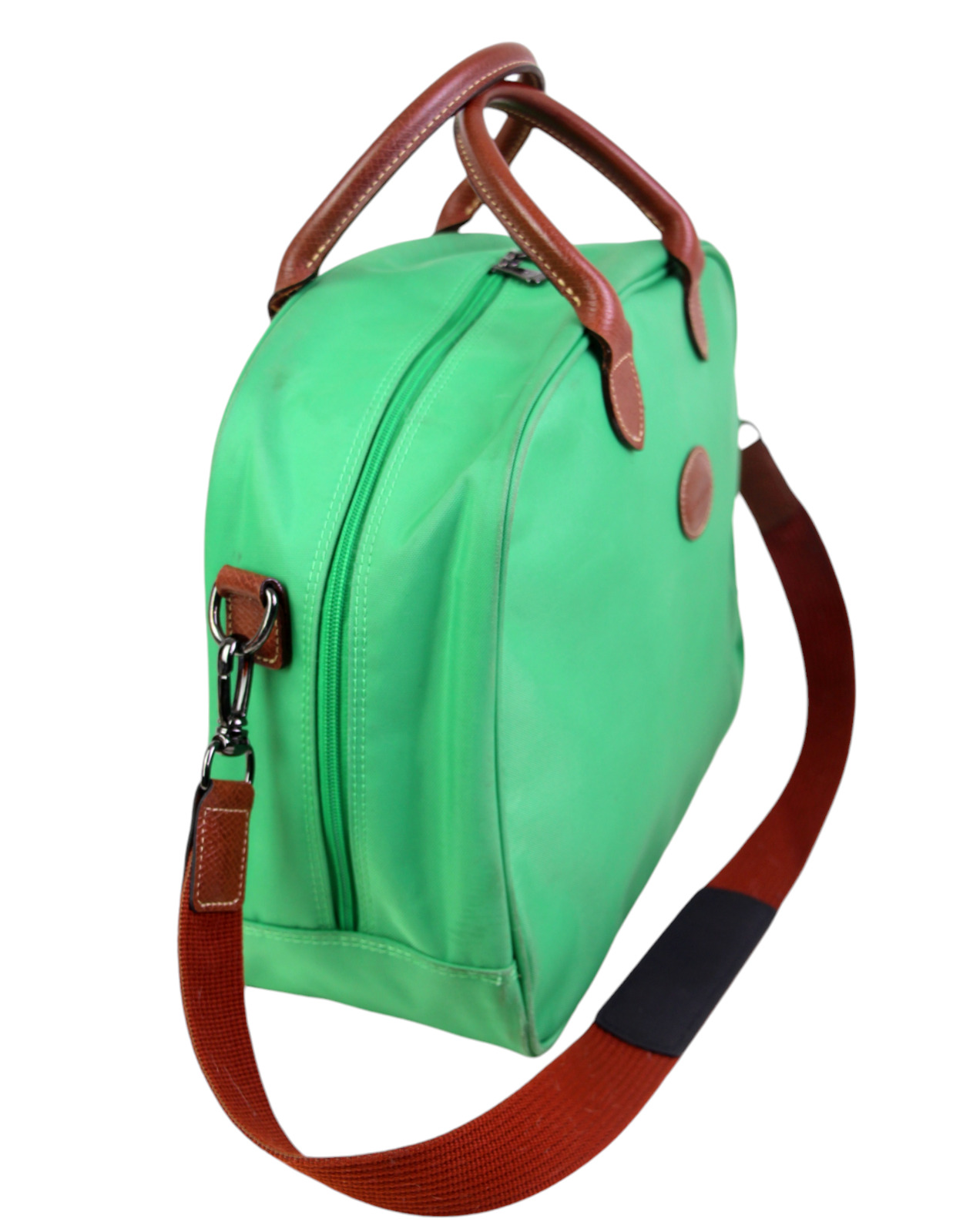 Longchamp GREEN CANVAS BROWN LEATHER ZIP AROUND T… - image 4