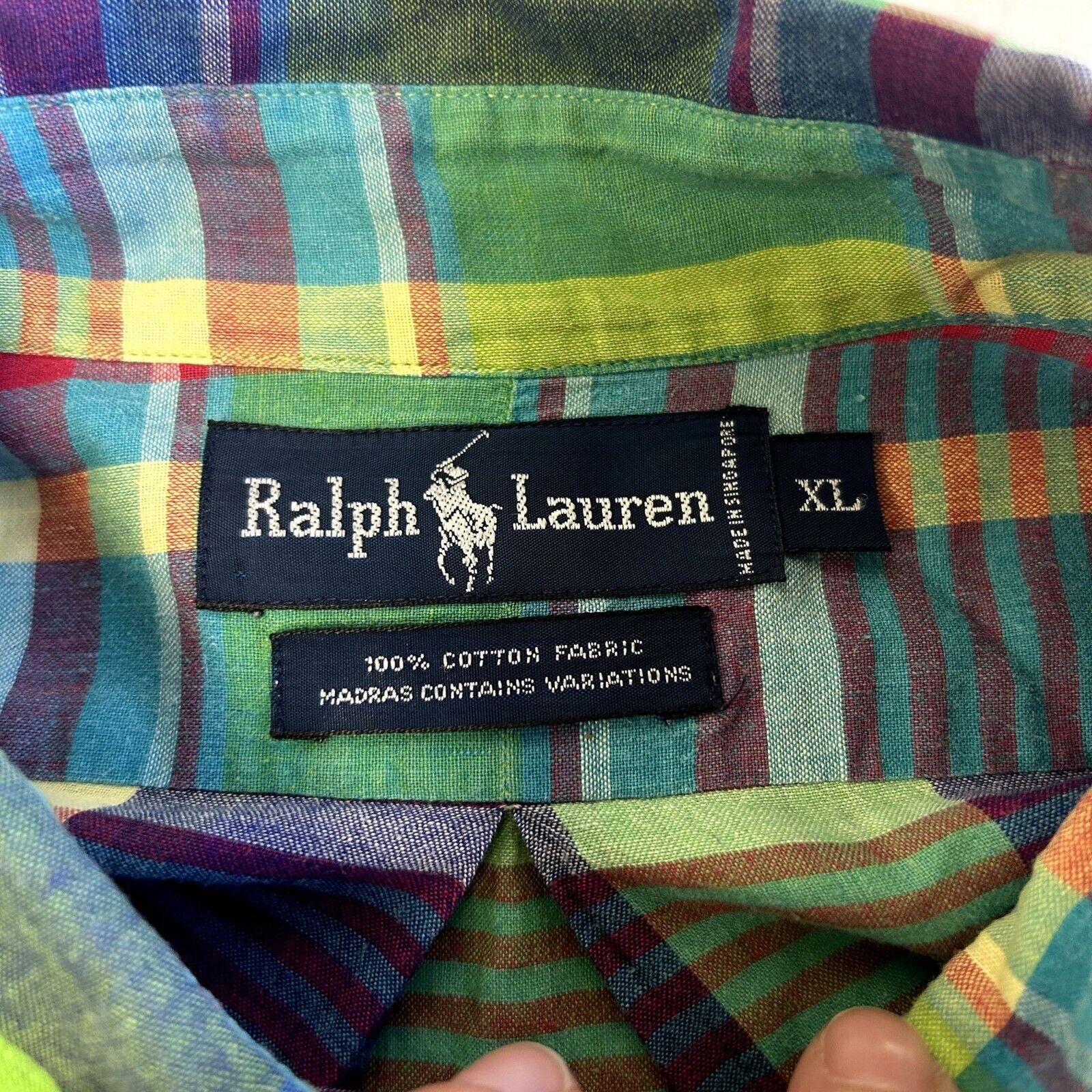 Ralph Lauren Green MADRAS Cotton Tropical Easter … - image 4