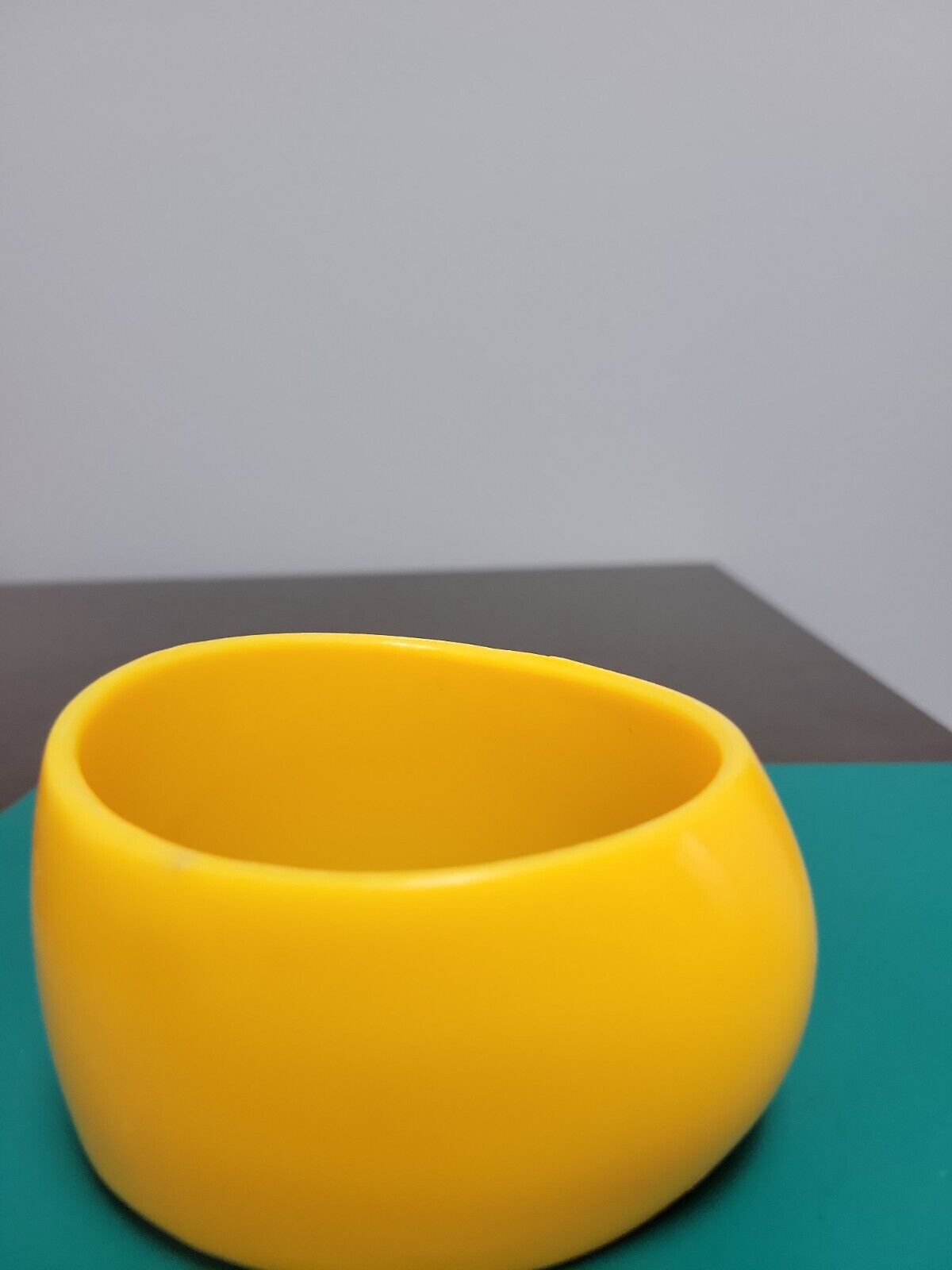 Vintage Bangle Bracelet Asymmetrical Canary Yello… - image 3