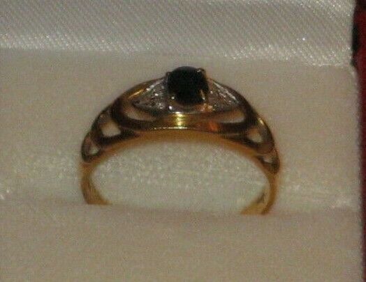 Amsterdam 750/18k Yellow Gold Sapphire Diamond Ri… - image 10