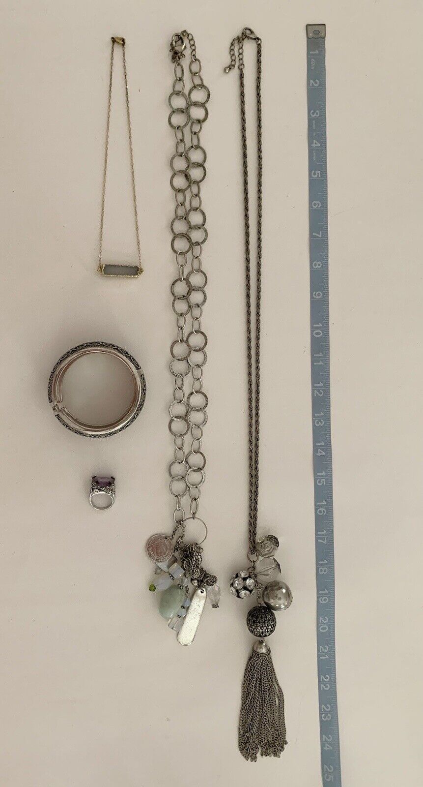 Lot Of 5 Necklaces, Bracelet & Ring - image 1