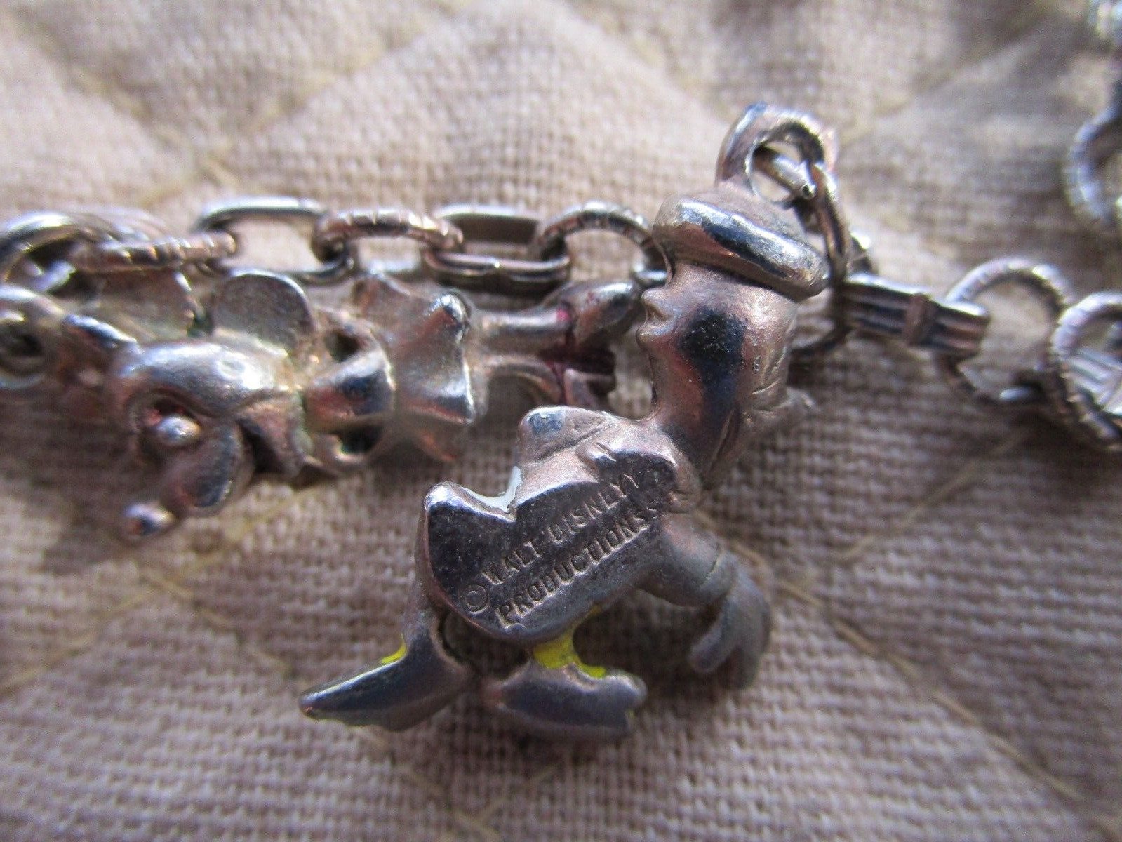 VINTAGE WALT DISNEY CHARM BRACELET MICKEY MINNIE … - image 4