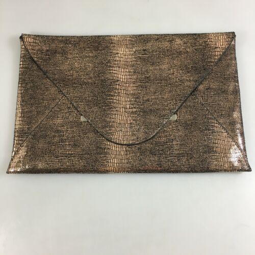 BCBGMaxAzria Rose Gold Metallic Clutch Envelope H… - image 1