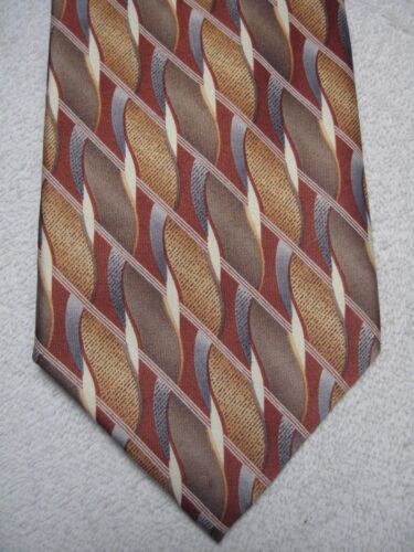 RENZO MENS TIE GOLD ORANGE GRAY BURNT ORANGE 3.75… - image 1