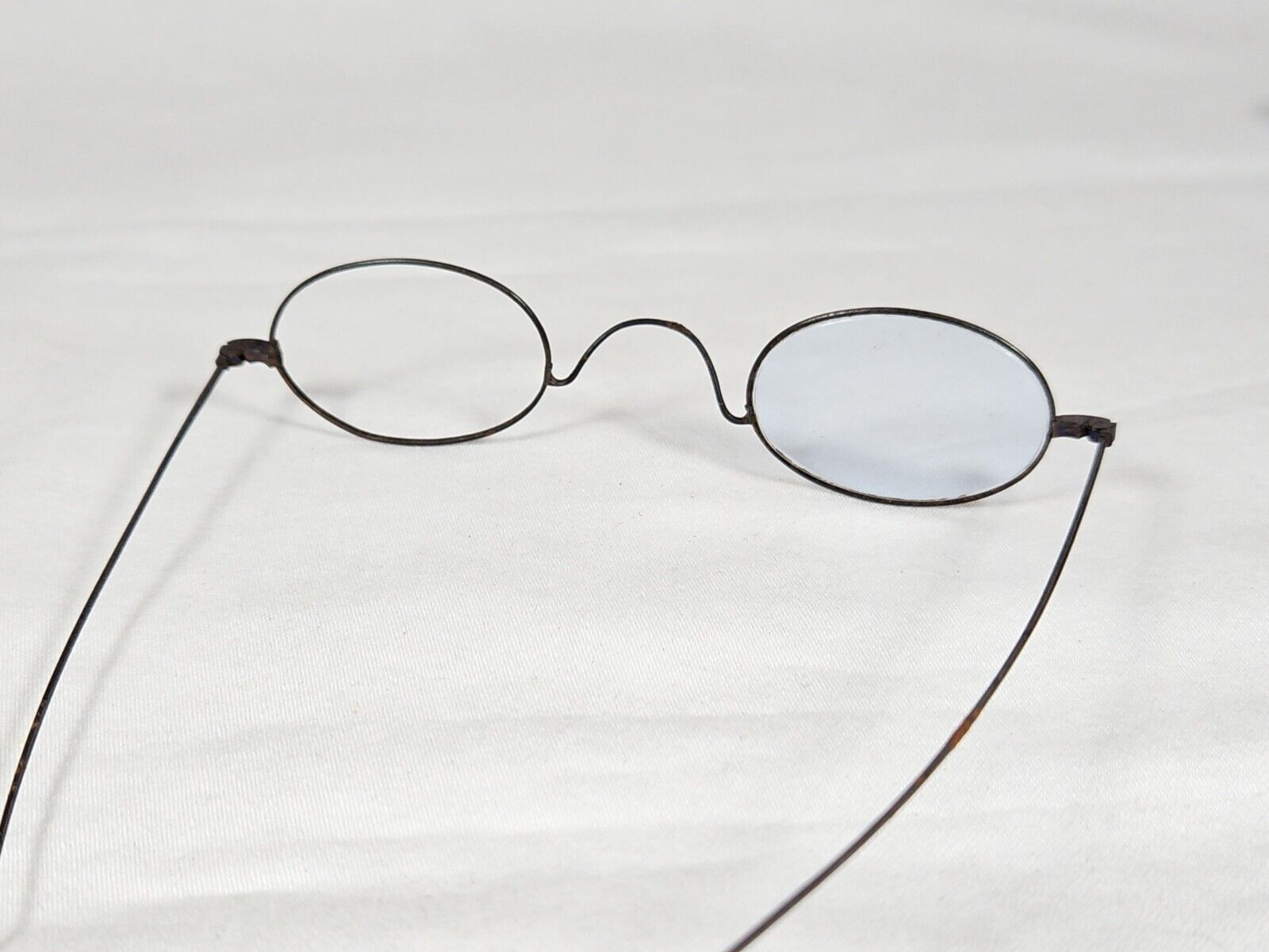 Antique Oval Eyeglasses Wire Frame Spectacles Woo… - image 16