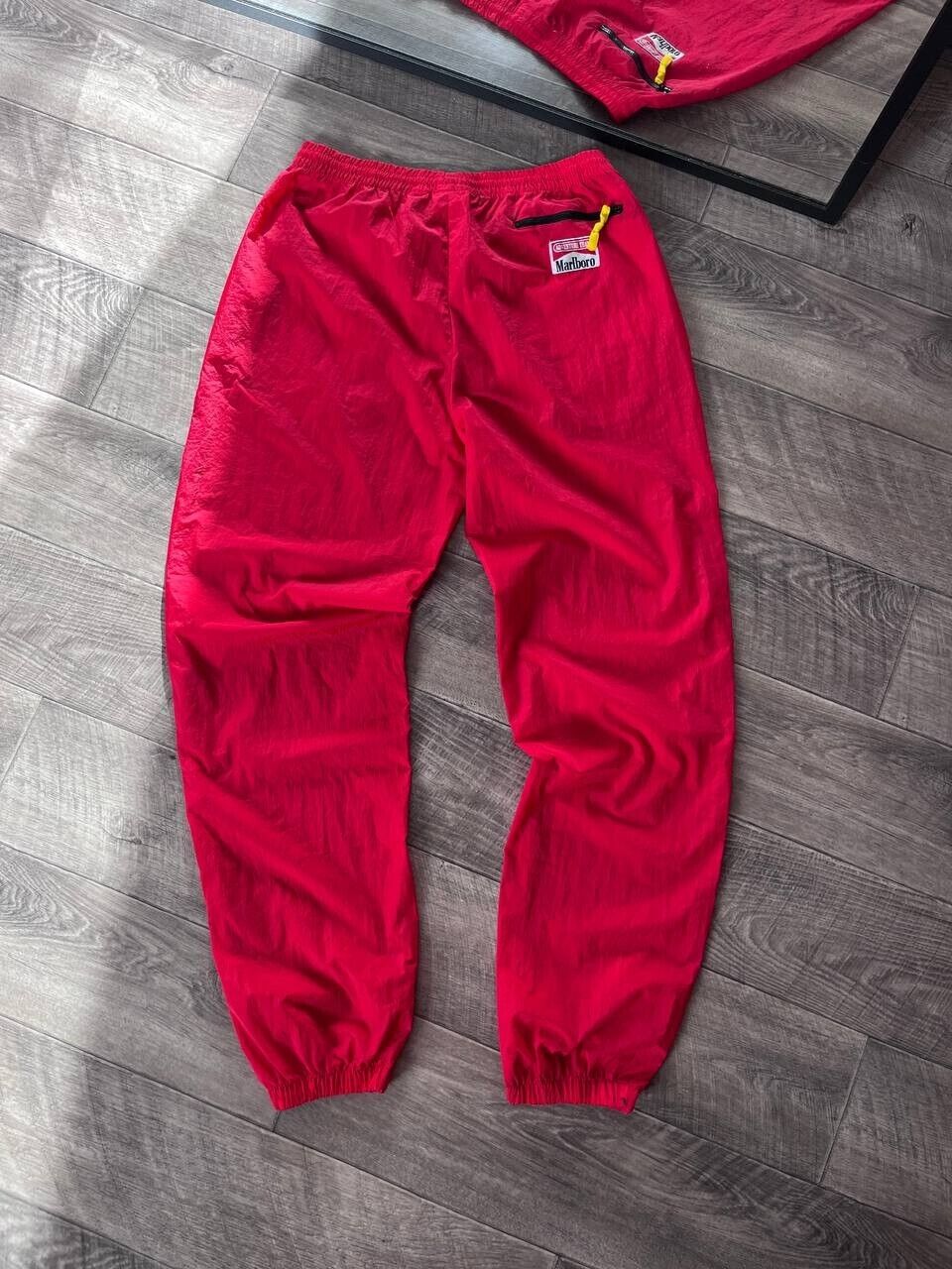 Vintage Marlboro Red Windbreaker Pants Large Bagg… - image 3