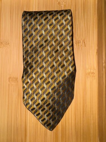 Stafford Executive Wavy Geometric Silk Tie - 60L … - image 1