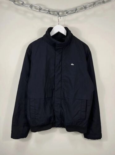 Vintage Lacoste Silver Logo Black Luxury Bomber Ja