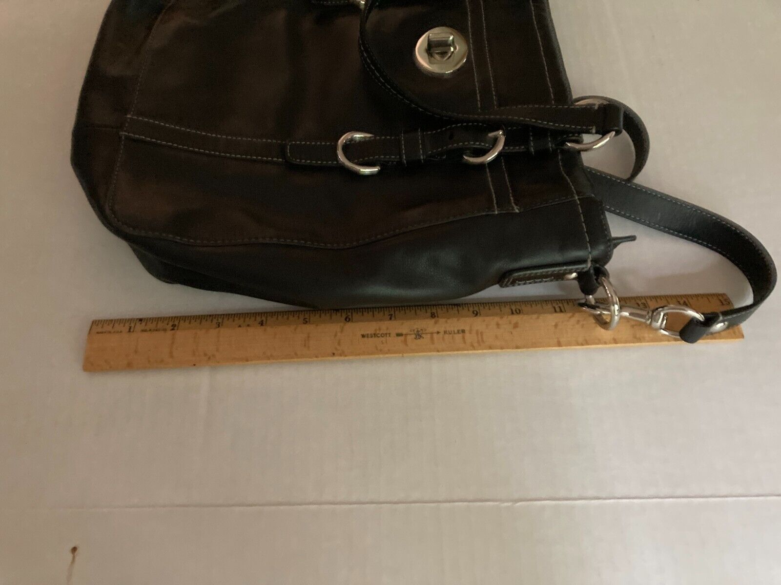 Coach Black Leather Purse Large Pre-Owned - image 7