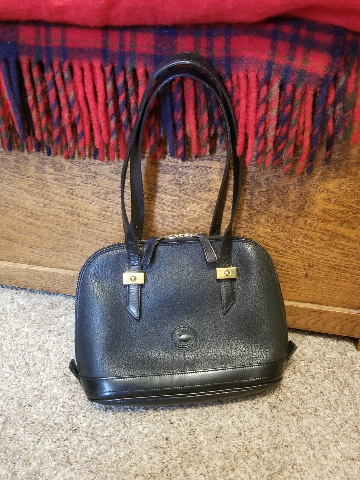 Vintage Dooney & Bourke Black Pebble Grain Small … - image 3