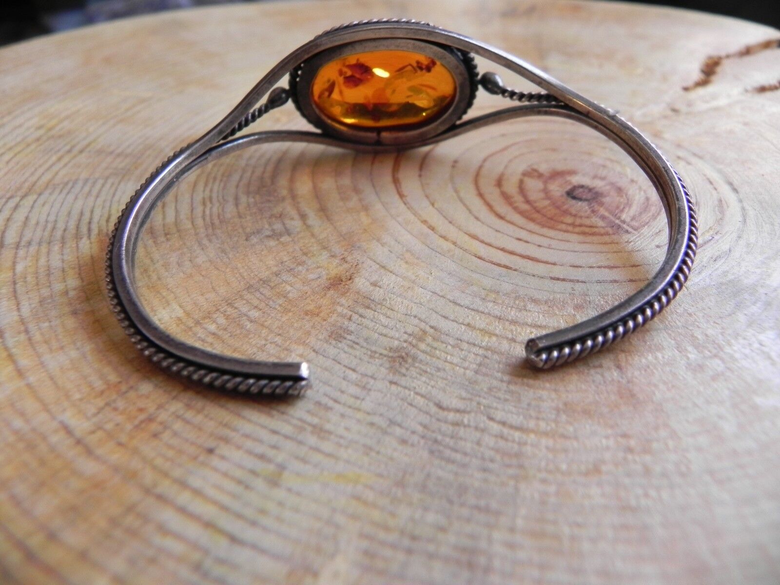 Amber & Sterling Silver .925 Cuff Bracelet - image 6